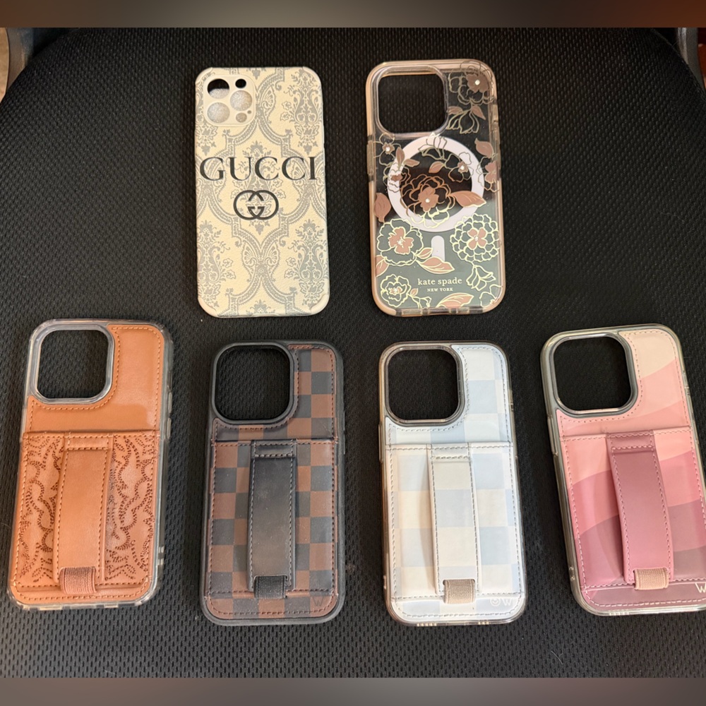 Walli and Kate Spade Designer iPhone 14 Pro Cases - 6 cases and a Clutch charger